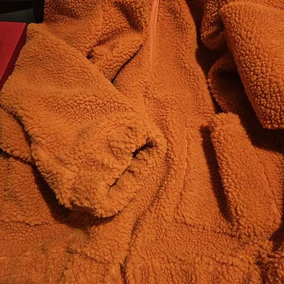 Dolls Kill Pumpkin Sherpa Hoodie - Picture 3 of 4